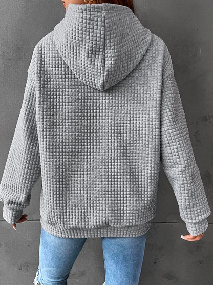 Women's Black Long Sleeve Pullover Hoodie for Fall and Winter