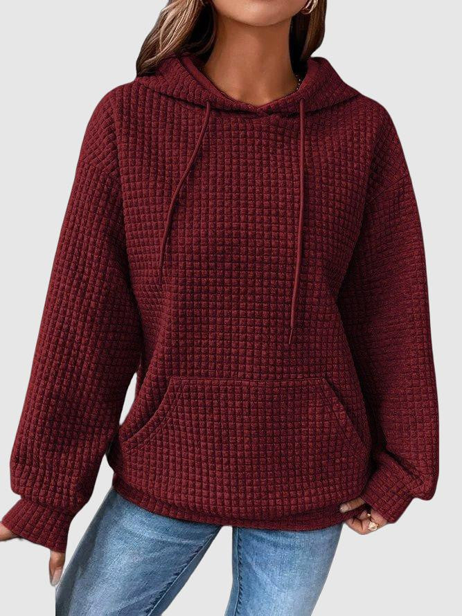 Women's Black Long Sleeve Pullover Hoodie for Fall and Winter