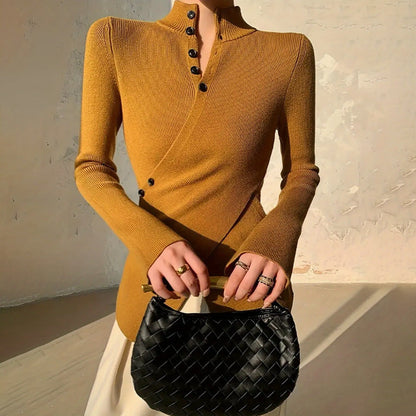 Women's Long Sleeve Wrap Sweater for Fall and Winter Everyday Wear