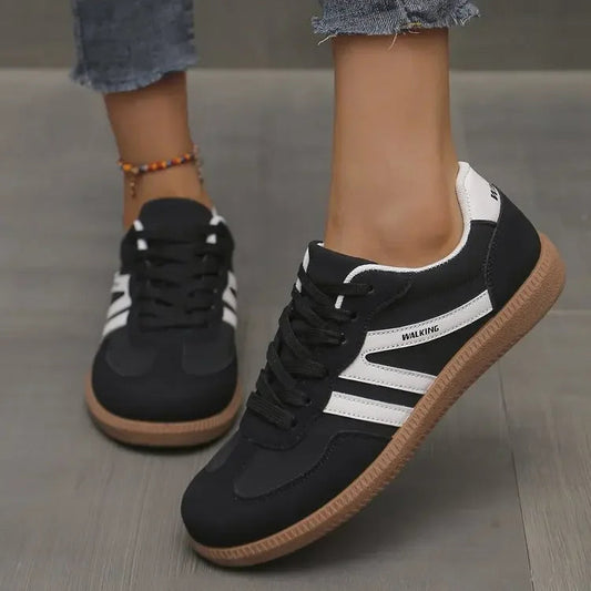 Women's Low Top Lace-Up Casual Sneakers for Daily Use Warm