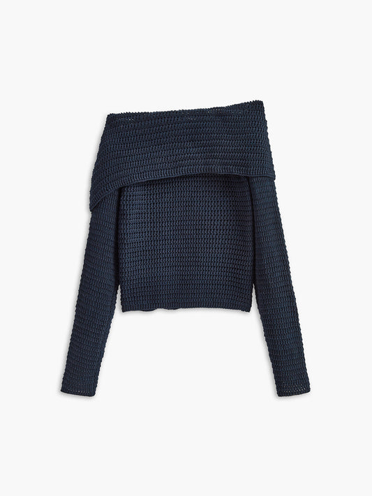 Women's Off-the-Shoulder Fitted Sweater for Daily Use Warm