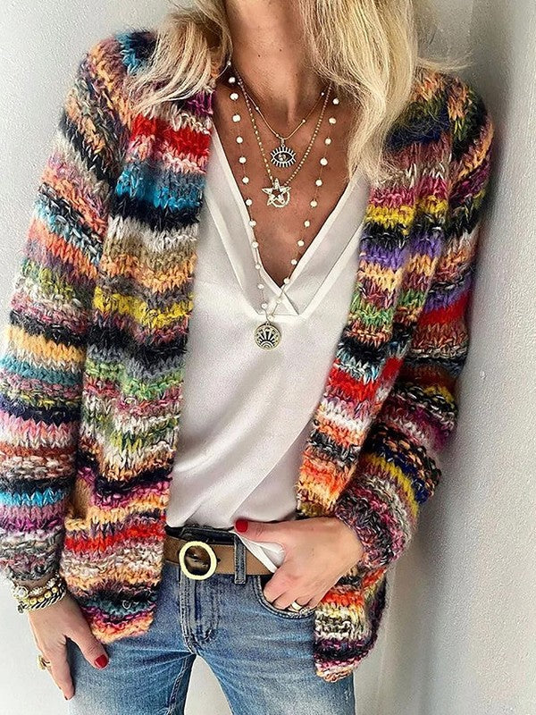 Women's Open Front Knit Cardigan for Fall and Winter Everyday Wear Multi