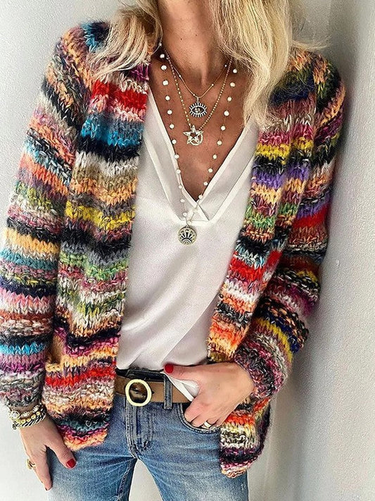 Women's Open Front Knit Cardigan for Fall and Winter Everyday Wear Multi
