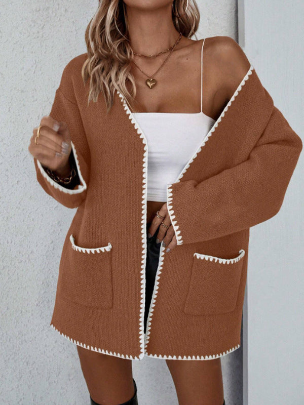 Women's Open Front Relaxed Fit Cardigan for Daily Use Warm
