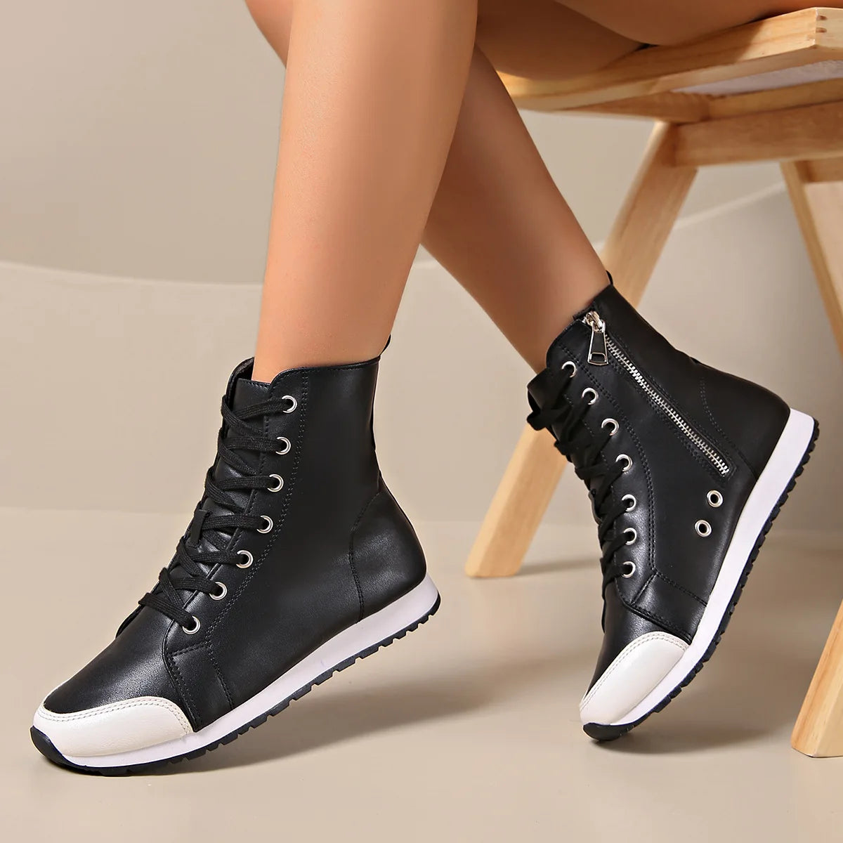 Women's Orthopedic Walking Sneakers for Fall and Winter Everyday Wear Black