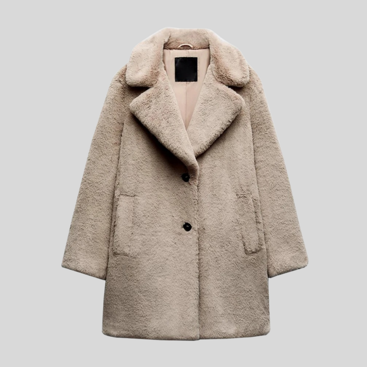 Women's Oversized Cozy Teddy Coat for Fall and Winter Everyday Wear Beige