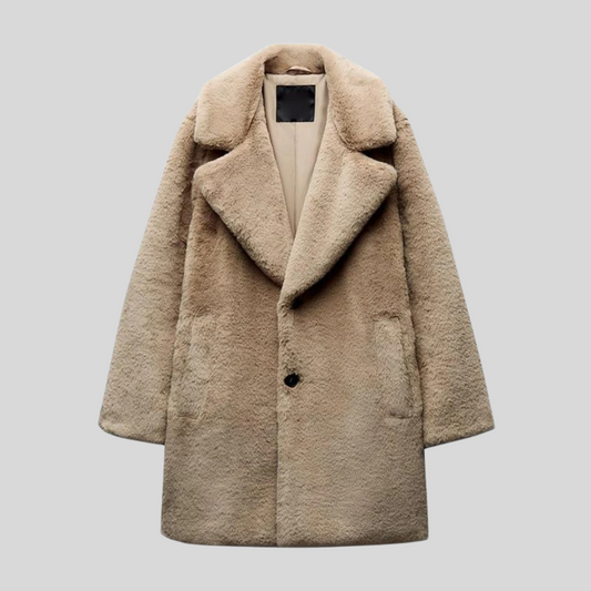 Women's Oversized Cozy Teddy Coat for Fall and Winter Everyday Wear Brown