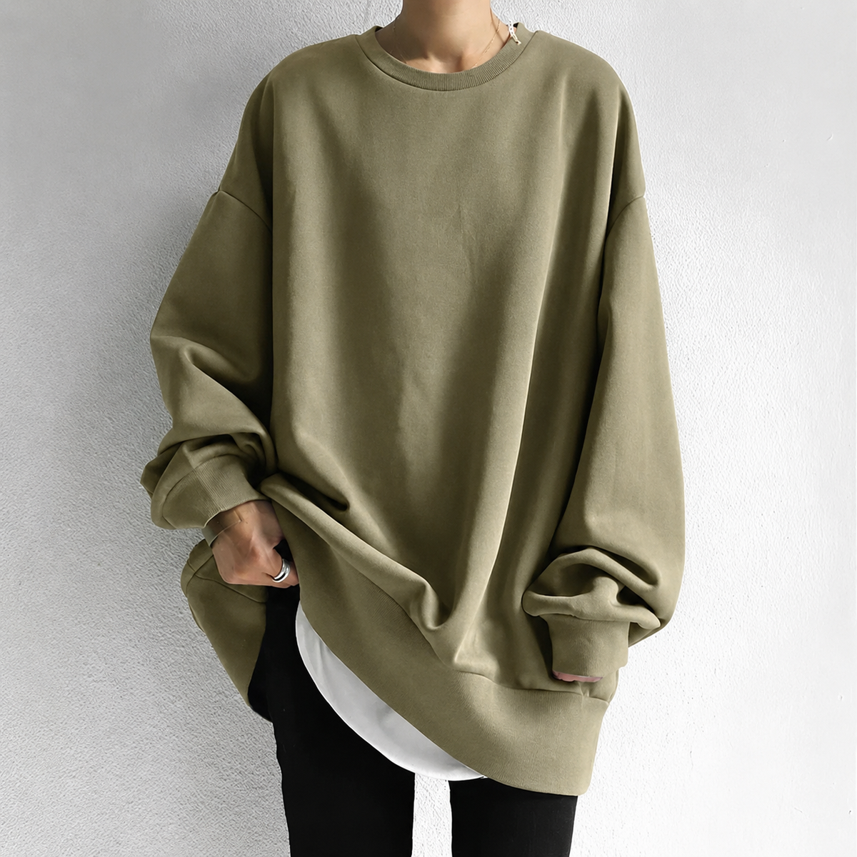 Women's Oversized Cozy Tunic Sweater for Fall and Winter Everyday Wear Brown