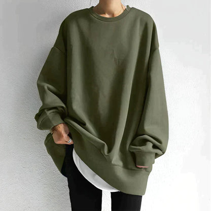Women's Oversized Cozy Tunic Sweater for Fall and Winter Everyday Wear Army Green