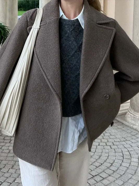 Women's Oversized Double-Breasted Winter Coat for Daily Use