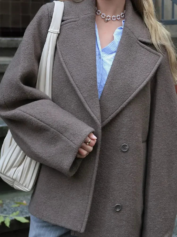 Women's Oversized Double-Breasted Winter Coat for Daily Use