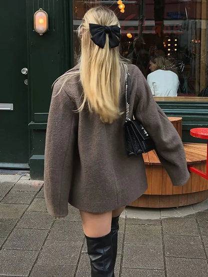 Women's Oversized Double-Breasted Winter Coat for Daily Use