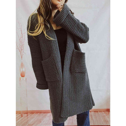 Women's Multi-Color Oversized Knit Cardigan for Fall and Winter