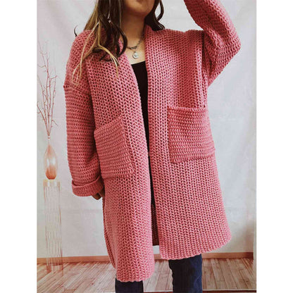 Women's Multi-Color Oversized Knit Cardigan for Fall and Winter