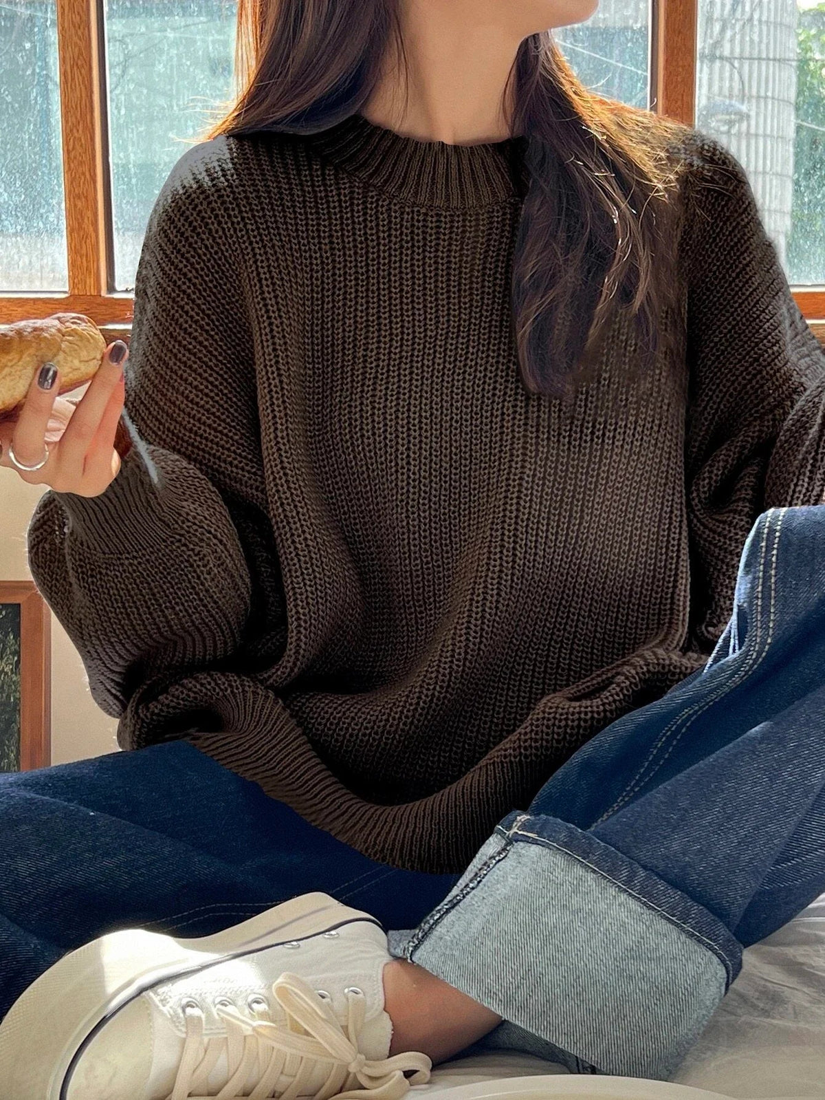 Women's Oversized Knit Sweater for Everyday Wear for Daily Use