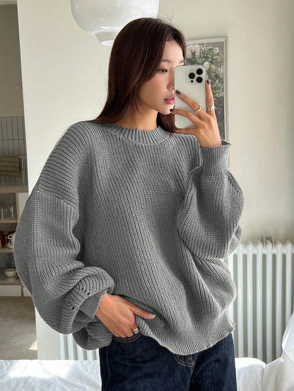 Women's Oversized Knit Sweater for Everyday Wear for Daily Use Grey