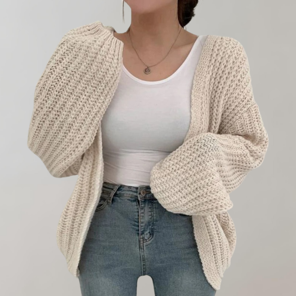 Women's Multi-Color Ribbed Oversized Open Front Cardigan