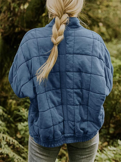 Women's Oversized Quilted Jacket for Fall and Winter Everyday Wear