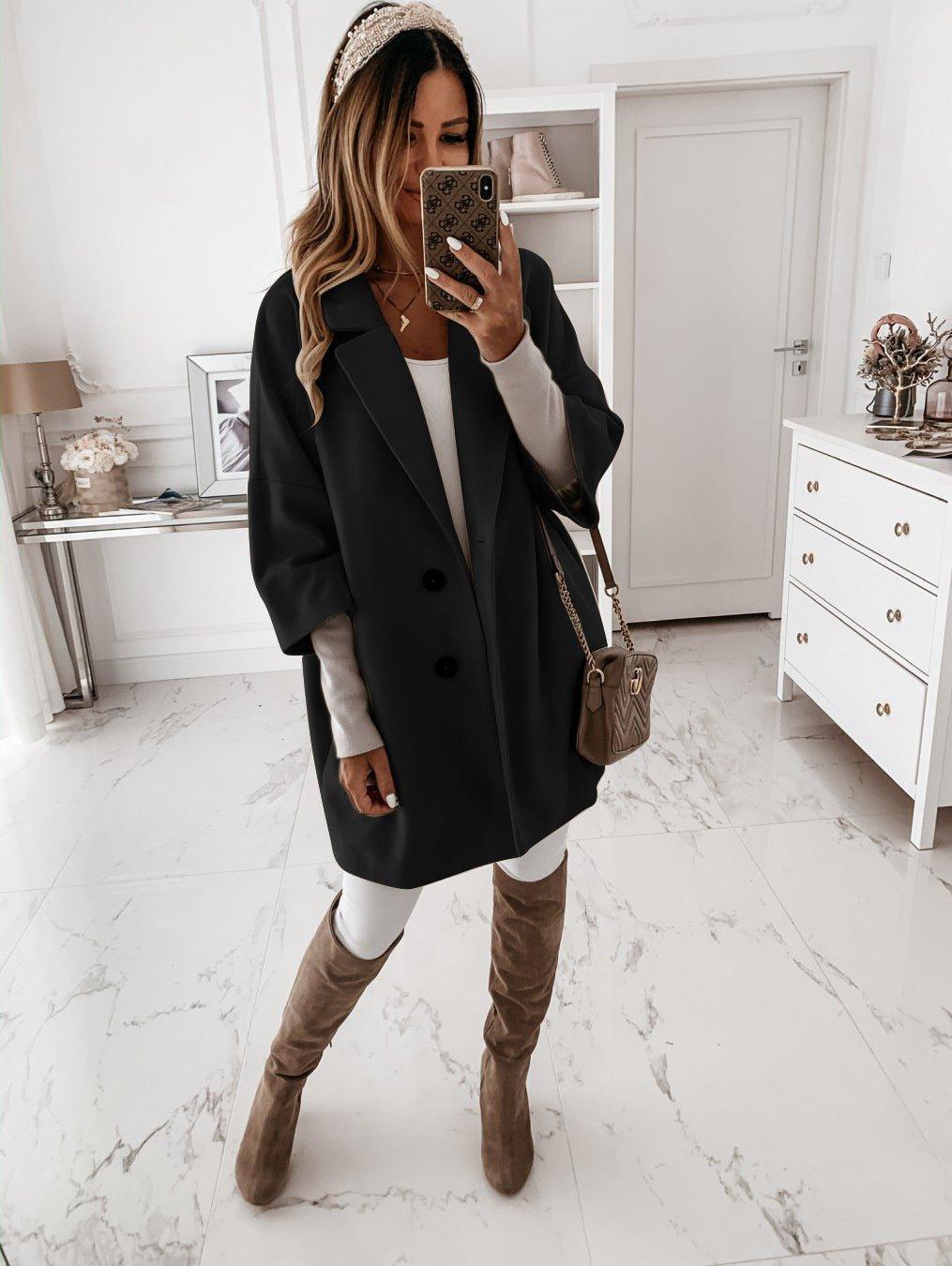 Women's Oversized Winter Coat for Daily Use for Work and Travel Black