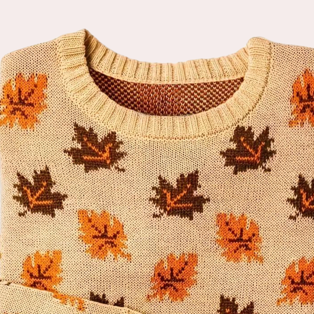 Women's Patterned Crewneck Knit Sweater for Daily Use Warm
