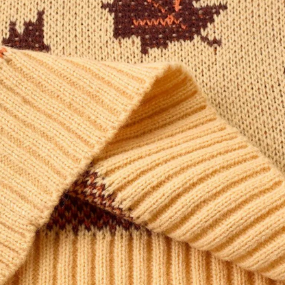 Women's Patterned Crewneck Knit Sweater for Daily Use Warm