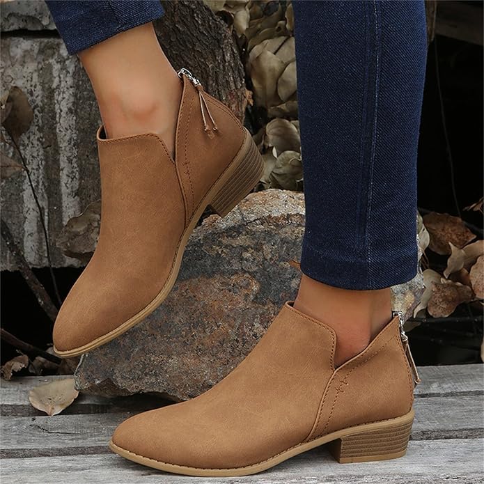 Women's Pointed Toe Ankle Boots for Fall and Winter Everyday Wear