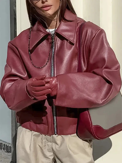 Women's Relaxed Fit Bomber Jacket for Fall and Winter Everyday Wear