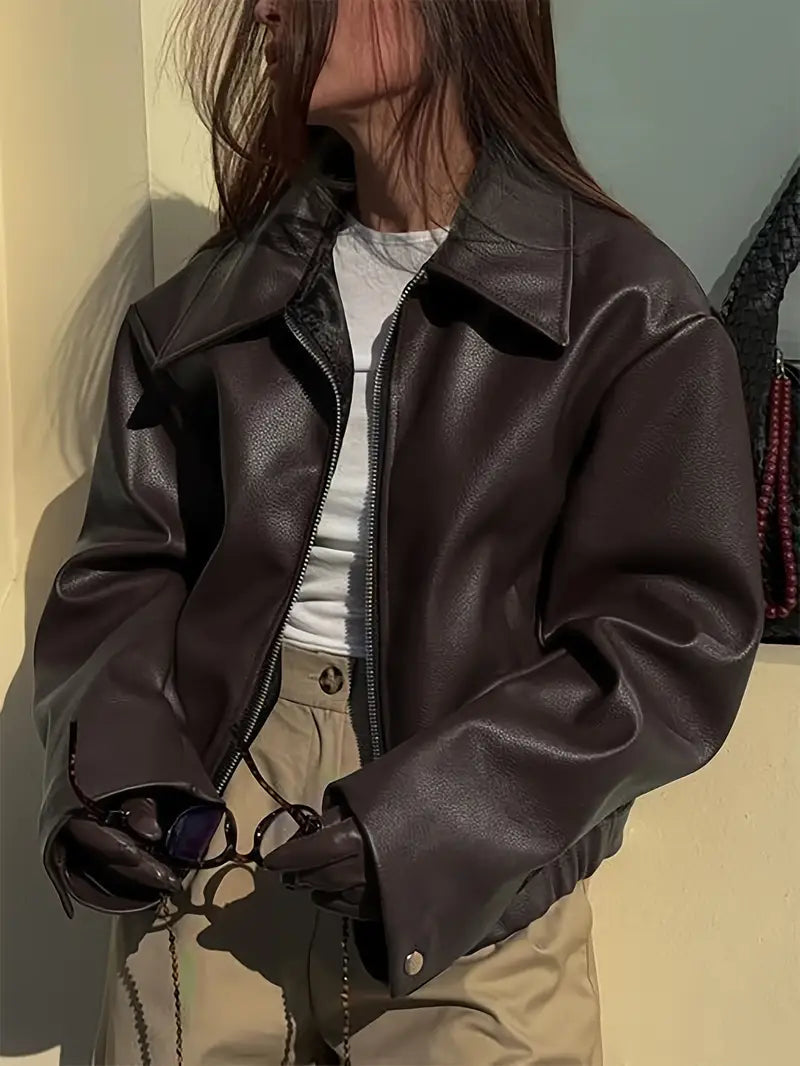 Women's Relaxed Fit Bomber Jacket for Fall and Winter Everyday Wear