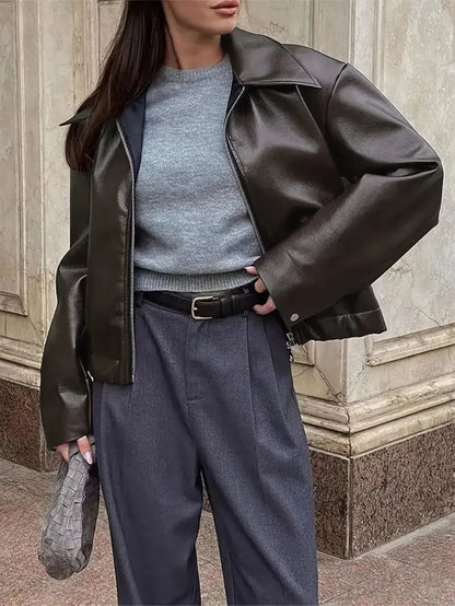 Women's Relaxed Fit Bomber Jacket for Fall and Winter Everyday Wear