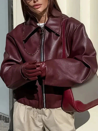 Women's Relaxed Fit Bomber Jacket for Fall and Winter Everyday Wear