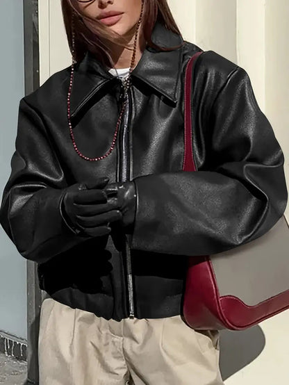 Women's Relaxed Fit Bomber Jacket for Fall and Winter Everyday Wear
