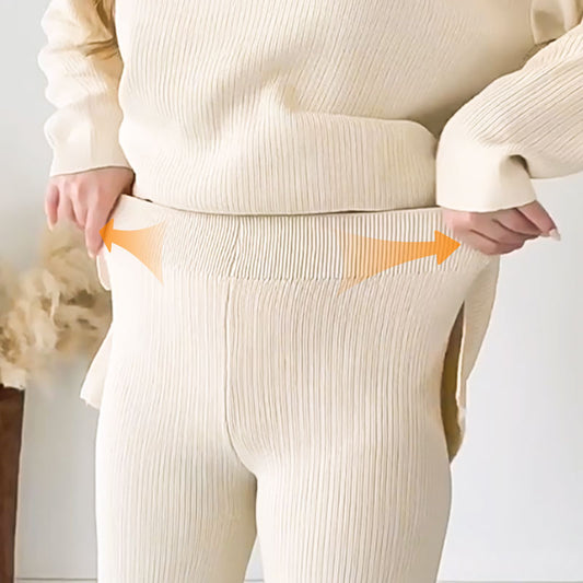 Women's Relaxed Fit Two-Piece Pants Set for Daily Use Warm