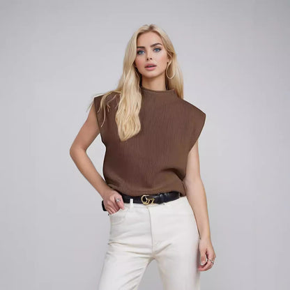 Women's Mock Neck Ribbed Sweater Top for Everyday Wear for Daily Use