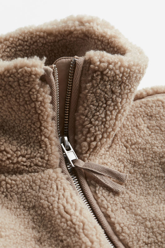 Women's Teddy Zip-Up Coat for Fall and Winter Everyday Wear