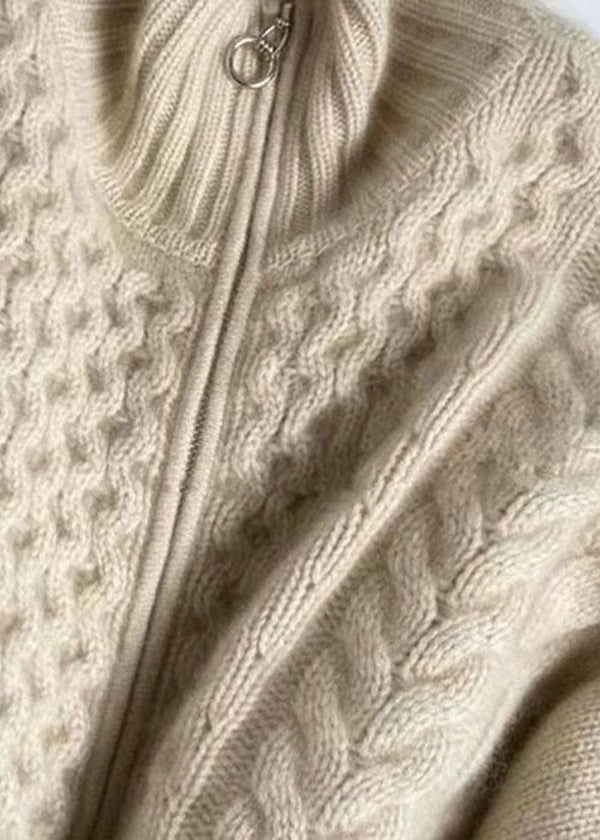 Women's Zip Up Cable Knit Cardigan for Fall and Winter Everyday Wear