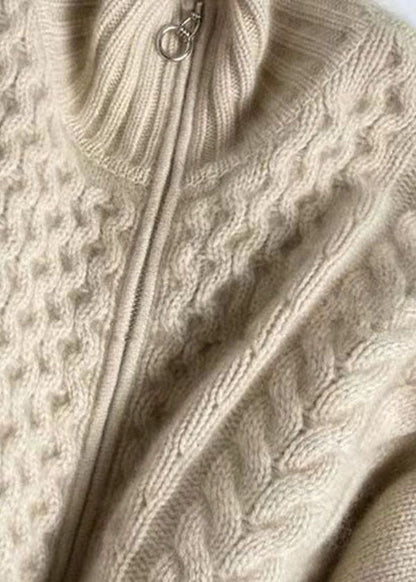 Women's Zip Up Cable Knit Cardigan for Fall and Winter Everyday Wear