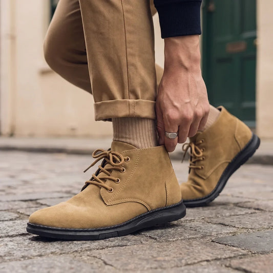 Men's Suede Casual Chukka Boots for Fall and Winter Everyday Wear Camel
