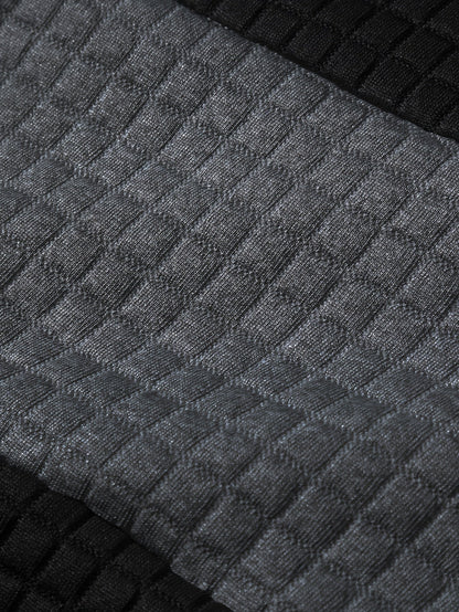 Men's Color-Block Textured Hoodie for Fall and Winter Everyday Wear