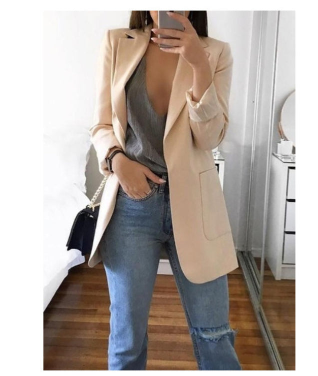 Women's Tailored Slim Fit Jacket for Fall and Winter Everyday Wear