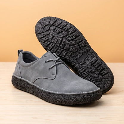 Men's Suede Derby Shoes with Crepe Sole for Outdoor Use Gray