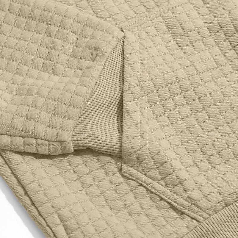 Men's Textured Hooded Sweatshirt for Fall and Winter Everyday Wear
