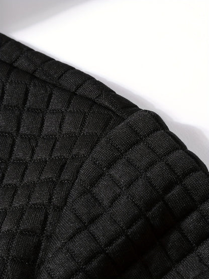 Men's Color-Block Textured Hoodie for Fall and Winter Everyday Wear