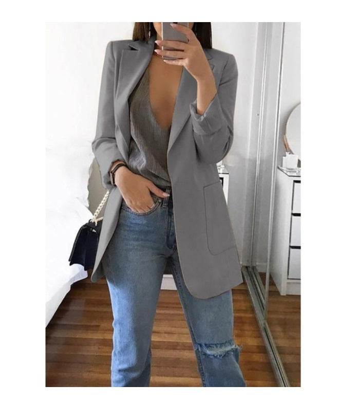 Women's Tailored Slim Fit Jacket for Fall and Winter Everyday Wear