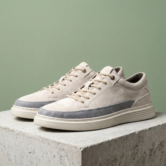 Men's Comfortable Suede Orthopedic Sneakers for Daily Use Cream