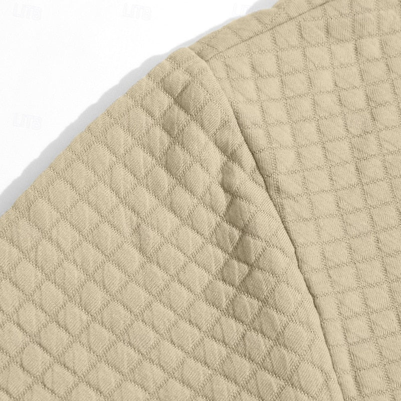 Men's Textured Hooded Sweatshirt for Fall and Winter Everyday Wear
