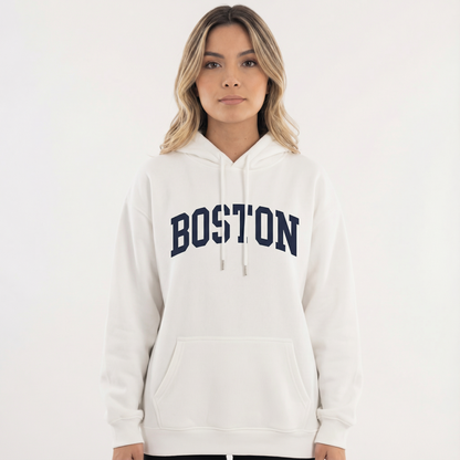 Women's Oversized Graphic Sweatshirt with Long Sleeves for Daily Use White