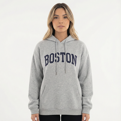 Women's Oversized Graphic Sweatshirt with Long Sleeves for Daily Use Gray