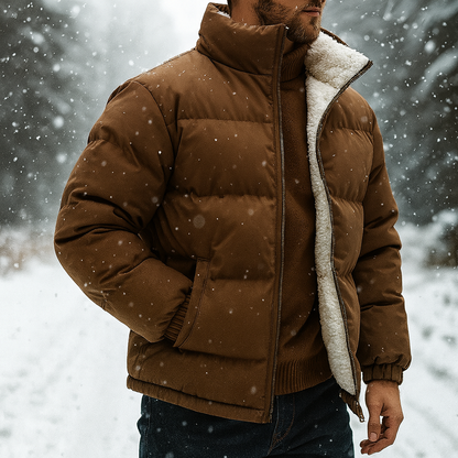 Men's Quilted Padded Puffer Jacket for Fall and Winter Everyday Wear