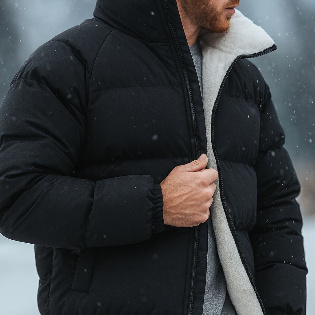 Men's Quilted Padded Puffer Jacket for Fall and Winter Everyday Wear