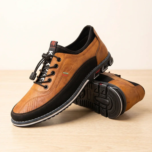 Men's Comfortable Slip-On Sneakers for Orthopedic Support Cognac